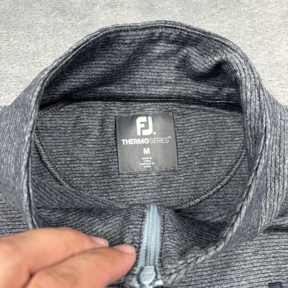 FootJoy ThermoSeries 1/4 Zip Pullover Men Medium Blue Golf Performance Mid Layer